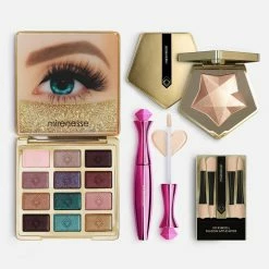 Best Sale 🔥 Mirenesse 20th Anniversary Eyeshadow & Spellbound Highlighter 4pce Kit 1. Solid Gold 🥰