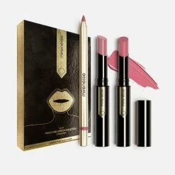 Budget 😀 Mirenesse Of Rose Lip Kit Glossy French Kiss-3 Pce 🔥